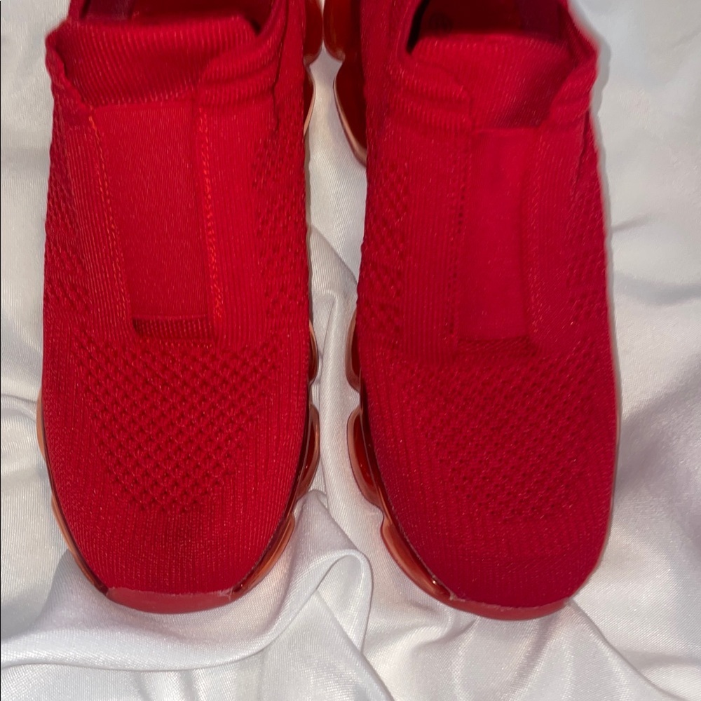 Vibrant Red Slip-On Sneakers - Picture 3 of 8